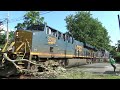 Csx i008 drags a large tree and almost takes out railfans in harrington park nj 7152022