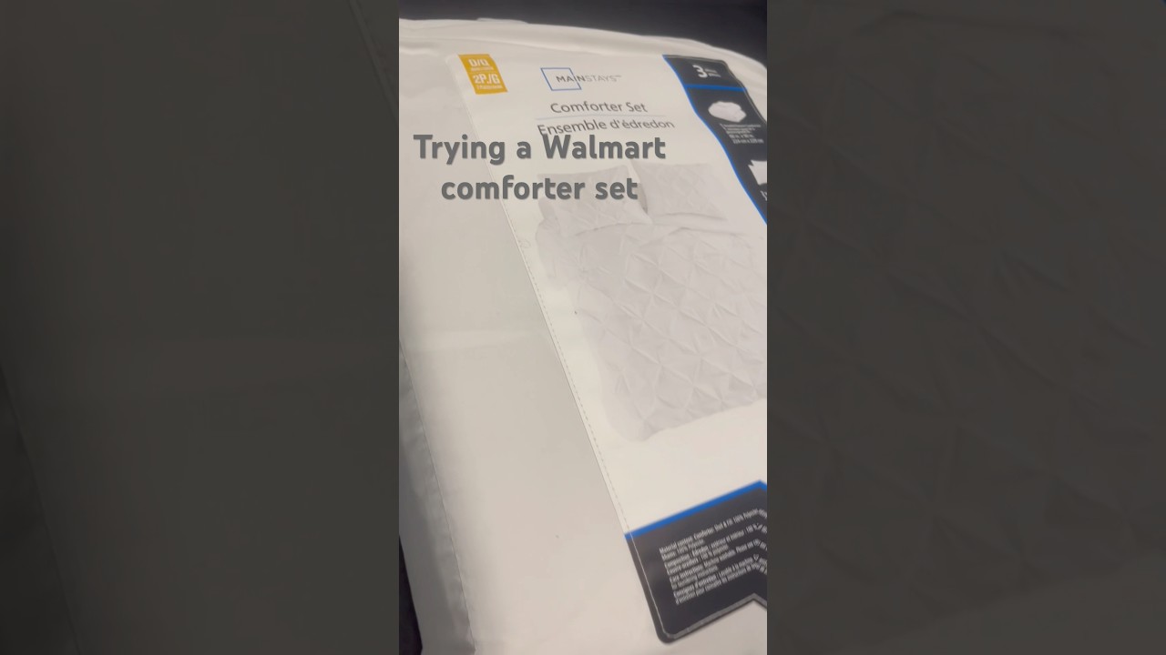 Unboxing a Walmart comforter set 