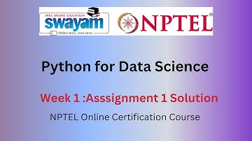Python for Data Science week 1 NPTEL Answers 2025 | Swayam NPTEL