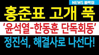 속보) '윤석열-한동훈 단독회동' 정진석, 해결사로 나선다! '배신자 이간질' 홍준표 이제 큰일났다!!