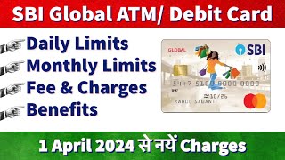 SBI Global International Debit Card benefits, limits and charges | Sbi rupay global ATM card