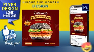 Photoshop Tutorial  Create burger poster for Social media post screenshot 3