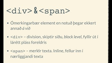 Fyrirlestur 13.1: HTML upprifjun, part 2
