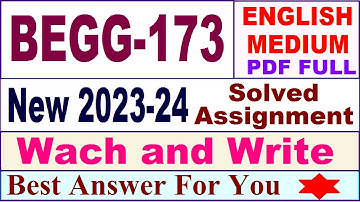begg 173 solved assignment 2023-24 / begg 173 solved assignment 2024 / begg 173 assignment 2024