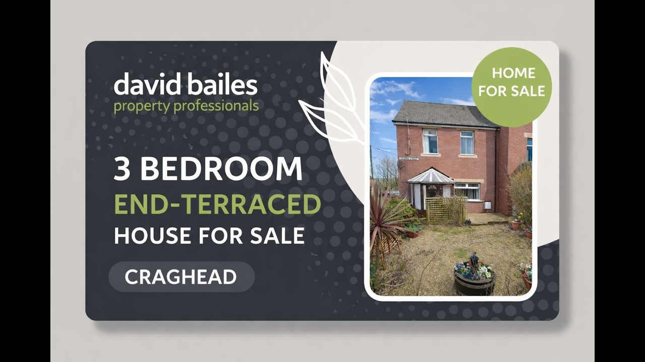 Two Bed End-Terraced House With Garage And Garden - Edward Street, Craghead, DH9 6EG