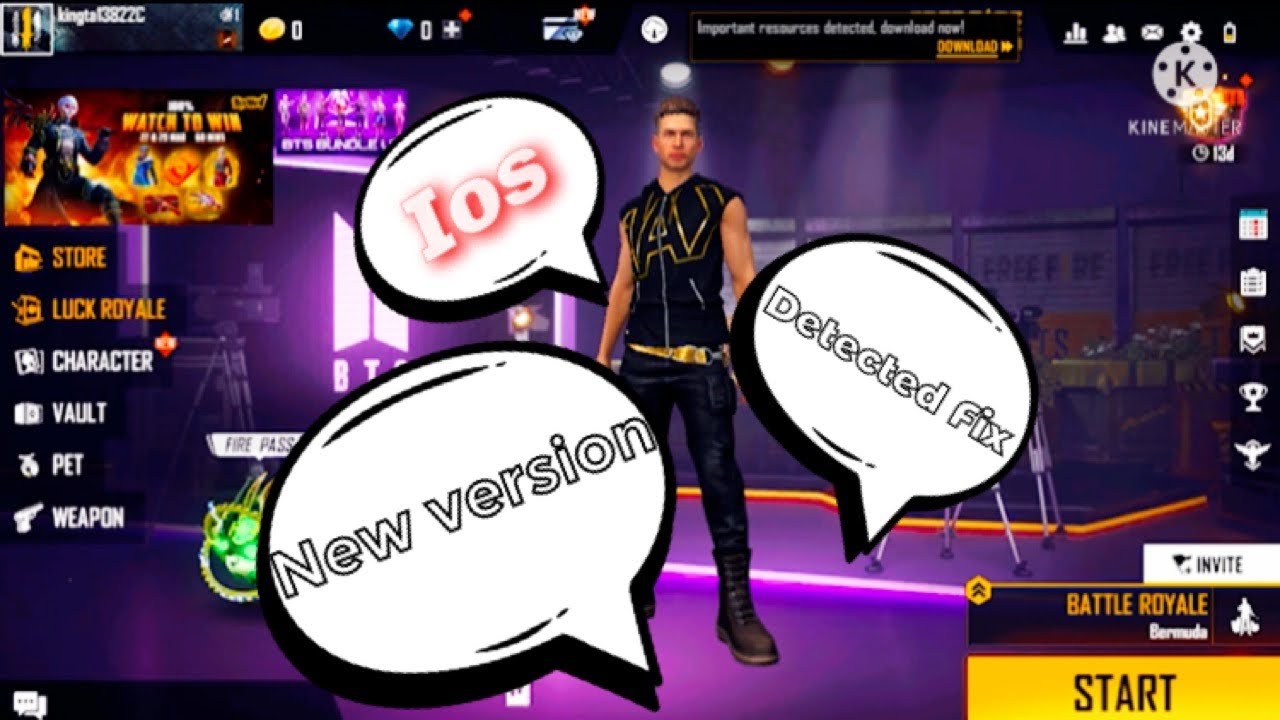 New Version detected Free fire free fire max fix iPhones/iOS 
