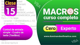 VIDEO 15 - Control de entrada simple - Cuadro de texto (TextBox)