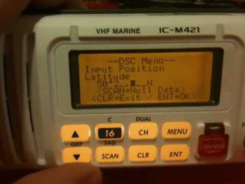 VHF Radio - Manually entering your position