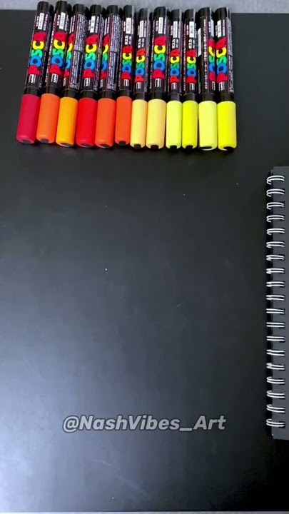 Drawing Bart Simpson with Posca Markers! Glow Effect! (#Shorts)