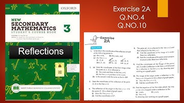 Reflection || Exercise 2A-Q.4 & 10 || APS MATH