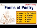 Forms of Literature: Forms of Poetry | Types of Poetry in English Literature | Sonnet | Ode | Epic