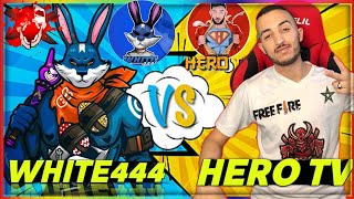 التحدي الذي ينتظره الجميع  هيرو ضد وايت في مواجهة نارية  . FREE FIRE : HERO TV  VS WHITE 444