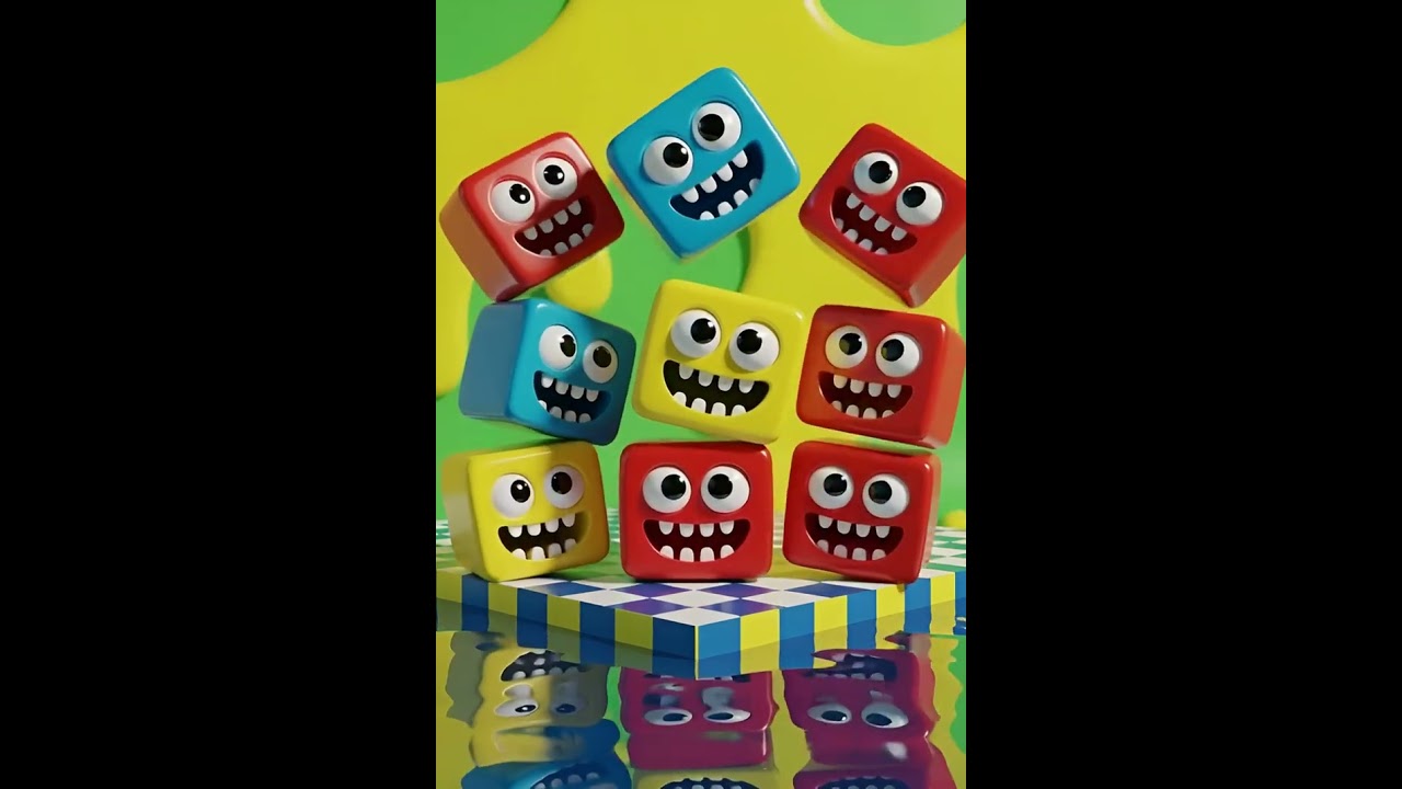Colorful 3D Cube Characters | Hyper-Realistic ASMR Animation  