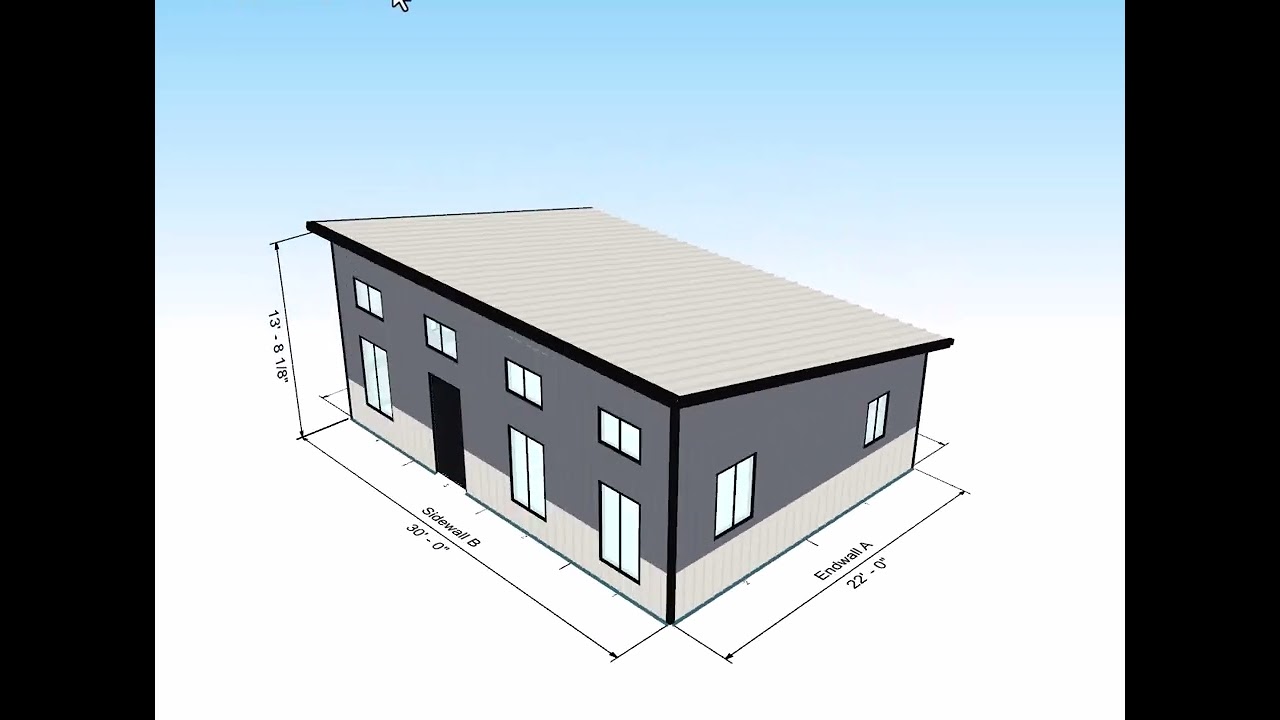 New Steel Cabin Kit Design... This 22 x 30 Single Slope Cabin Kit Is Made with Galvanized Steel