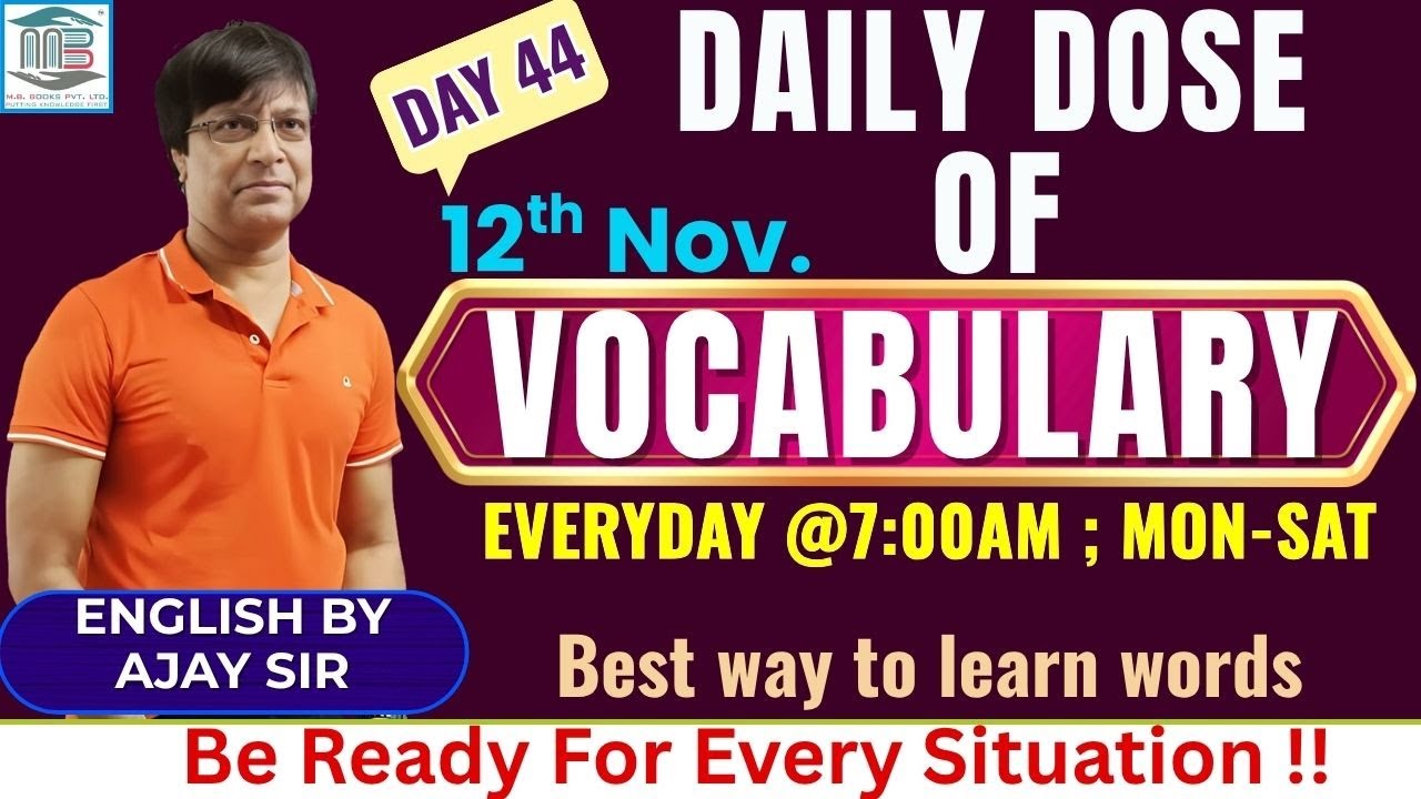 📚 DAILY DOSE OF VOCABULARY 📚||DAY 44|| English By Ajay Sir { सीधी बात No Bakwas } 