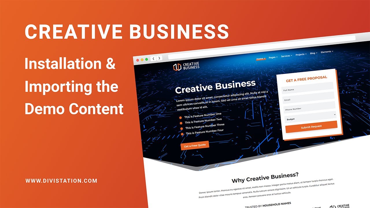 Creative Business Child Theme for Divi - Installation & Importing the Demo Content