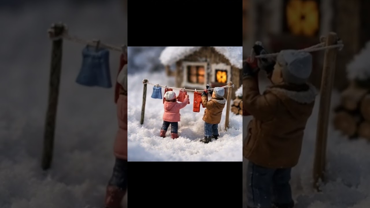 miniature people snow time #trending #youtubeshorts #viralvideo #ytshorts #yt#craft#ytshorts #shorts