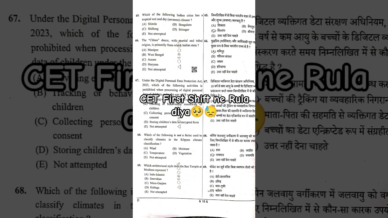 cet paper second shift | cet update | cet paper 2025 | cet second shift paper 