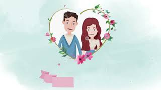 Ring Exchange Celebration Video Invite | Cute Couple Animation screenshot 2