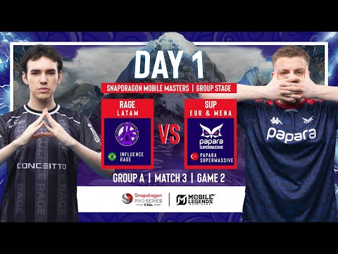 RAGE VS SUP | SPS Mobile Masters Group Stage | MLBB | Day 1 | Group A Match 3 Game 2