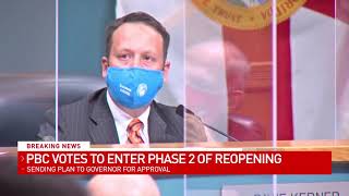 Palm Beach County commissioners vote to submit Phase 2 reopening plan to Gov. DeSantis