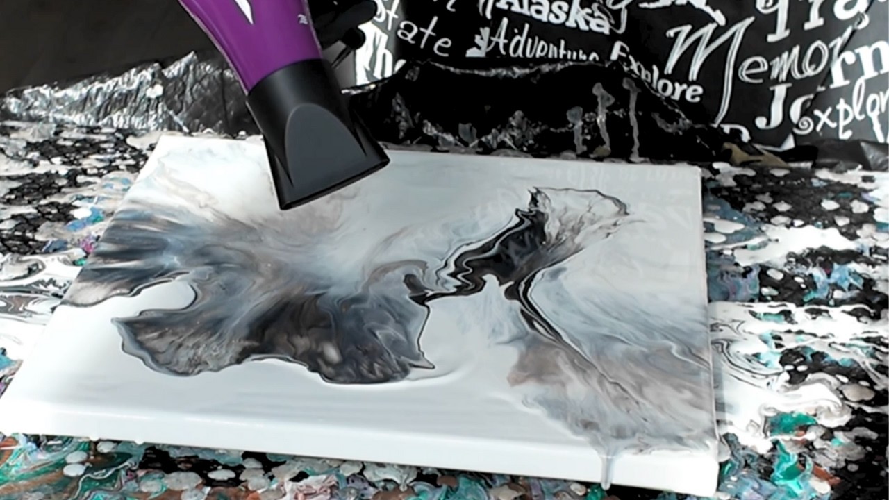 DIY Wall Art Using a Blow Dryer - Acrylic Dutch Paint Pour Technique