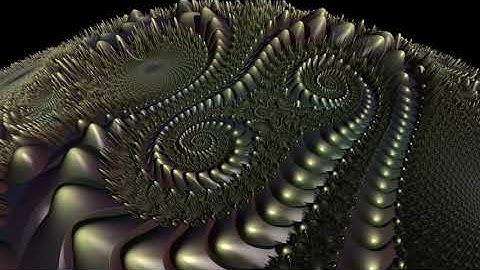 Infested Merry-Go-Round: spherical heightfield fractal