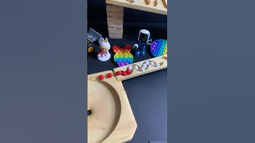 Marble Run ASMR ☆ Continuous chain of colorful marbles ☆ Wooden funnel + twisty slope #marblerun