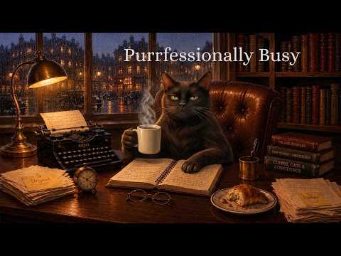 Purrfessionally Busy 🐾 Vintage Noir Jazz (1940s Office Café Jazz for Working, Studying & Cozy Focus)
