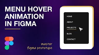 Menu hover animation in Figma | Figma Prototype Tutorial