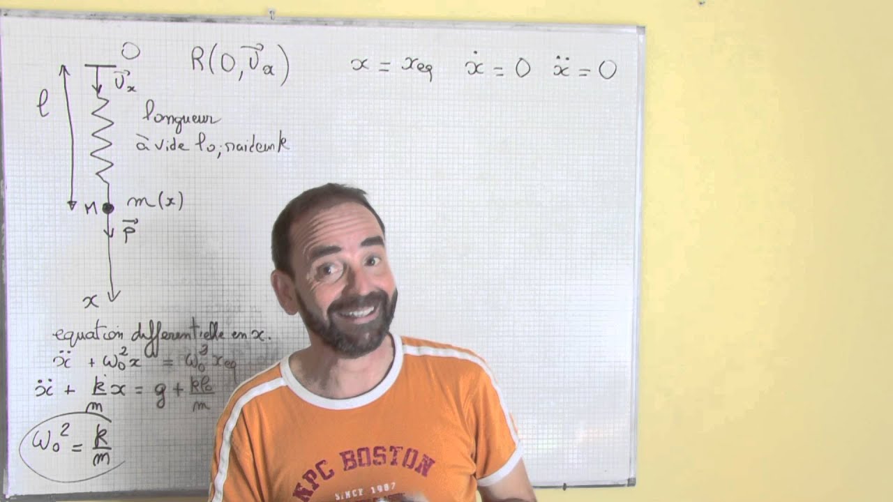 dynamique / II-2 système masse-ressort vertical, équation différentielle