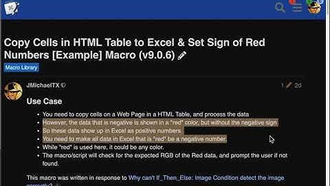 Demo Keyboard Maestro (KM) Macro to Copy Web Table to Excel