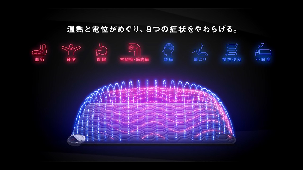 寝るとはじまるカラダ改善。電位・温熱組合せ家庭用医療機器［エアー