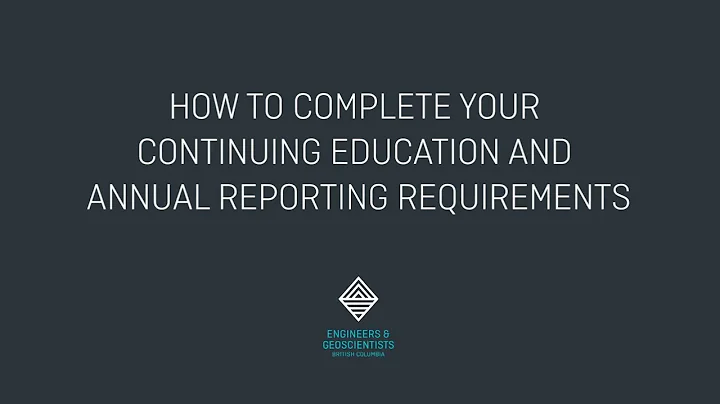Completing Your Continuing Education and Annual Reporting Requirements