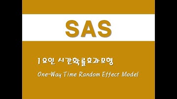 SAS를 활용한 패널분석 - (6) 1요인 시간확률효과모형(One-Way Time Random Effect Model)