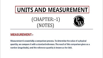 Units and Measurement Notes | Units and Measurement Class 11 Handwritten Notes Physics Wallah Arjuna