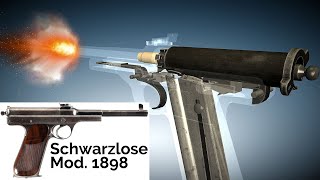 3D Animation: How the Schwarzlose Model 1898 Pistol works