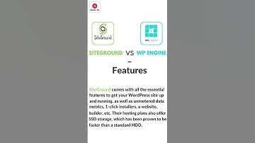 SiteGround vs WP Engine Comparison #shorts #youtubeshorts #comparison