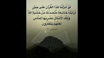 سورة الحشر . الآية ٢١ . القرآن الكريم . سعد الغامدي[لَوْ أَنزَلْنَا هَٰذَا الْقُرْآنَ عَلَىٰ جَبَلٍ]