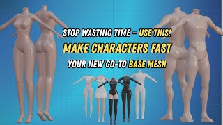 Anime & Stylized Character Base Meshes for Blender – Female & Male (Download)
