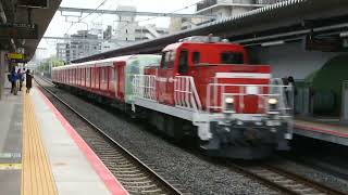 甲種輸送 丸ノ内線車両 JR野江駅通過