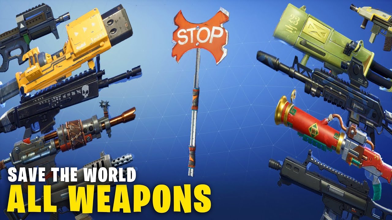 Fortnite All Weapons In Save The World Showcase Every Founder Weapons Youtube