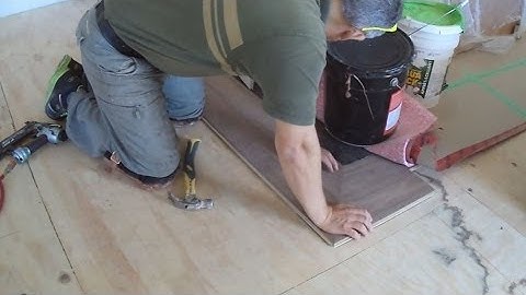 Glue Down Engineered Hardwood Flooring Installation around a Marble Tile How To Mryoucandoityourself