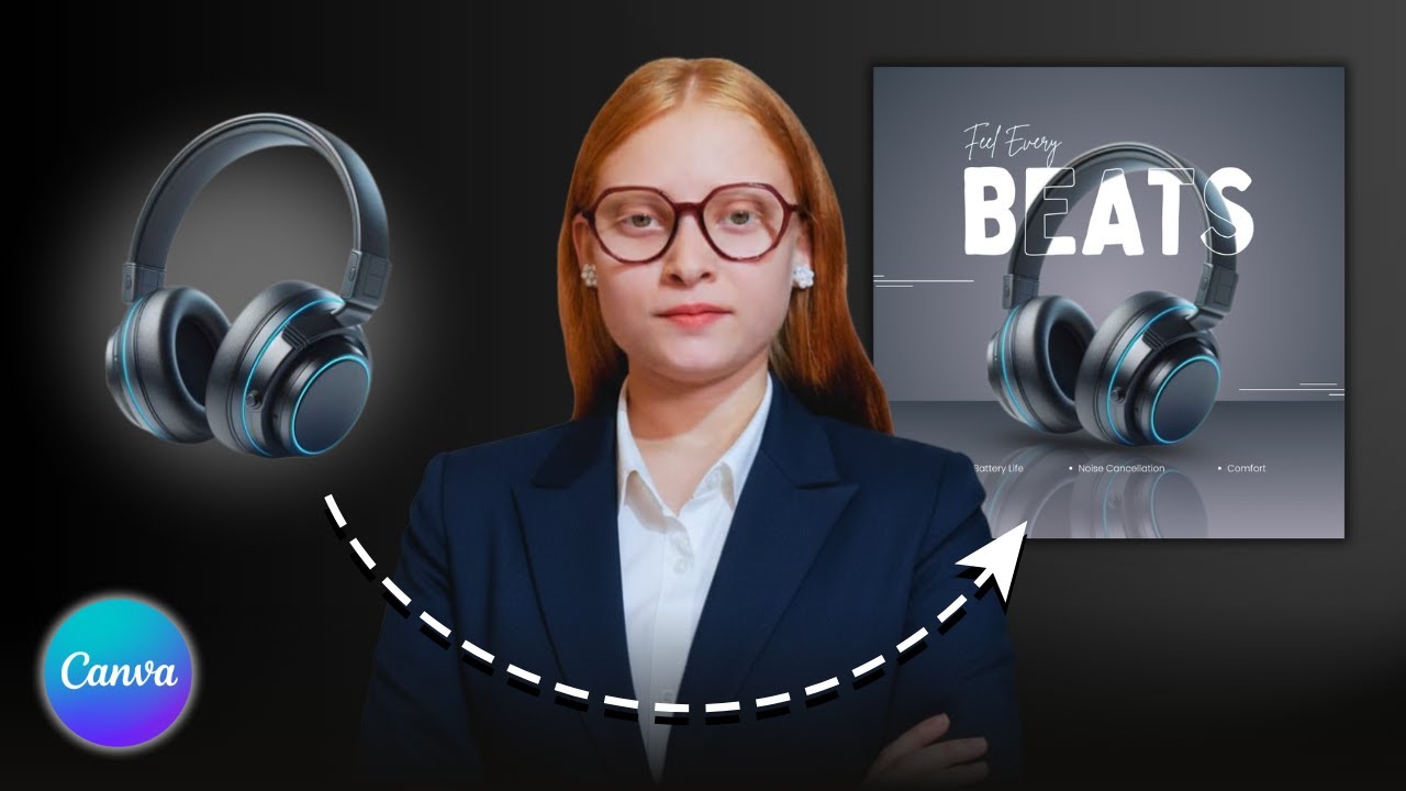 How to Make Headphone Poster in Canva | Canva Graphic Design Bangla ...