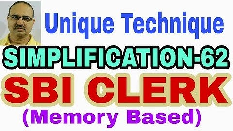 Simplification Questions-62 | SBI CLERK | Memory Based Unique Technique