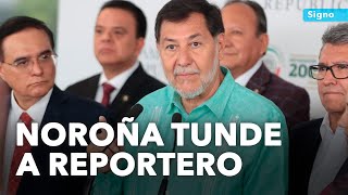 Reportero increpa a Noroña por decir que el PRI y el PAN desaparecerán
