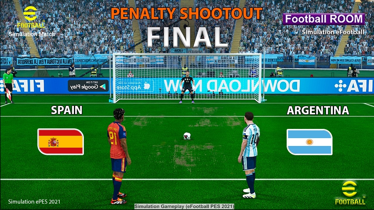 SPAIN vs ARGENTINA | Penalty Shootout 2026 Simulation | Final World Cup 2026 - eFootball PES 2021