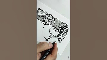 very easy zentangle art | tangle and doodles | #shorts