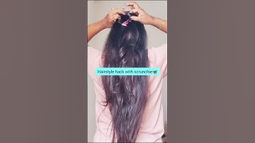 Hairstyle with SCRUNCHIE #youtubeshorts #shorts #hair #hairstyle #hack #scrunchie #beauty #trending