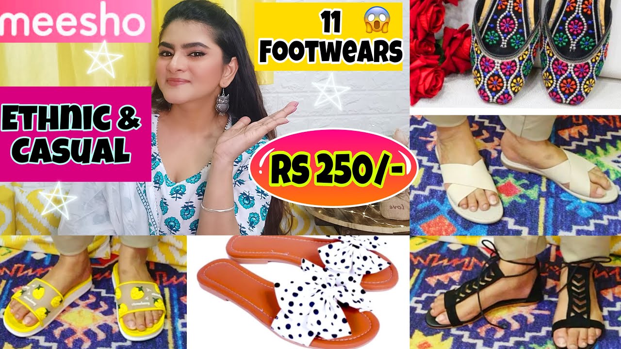 MEESHO footwear haul Rs 250-Rs 750 | Juttis/Flats/Heels/Sliders haul ...
